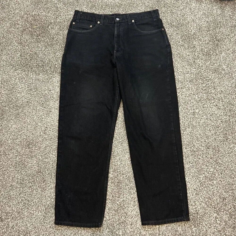 Vintage Levis 550 Jeans Mens 36x30 Black Loose Baggy Relaxed Fit 90s Y2K
